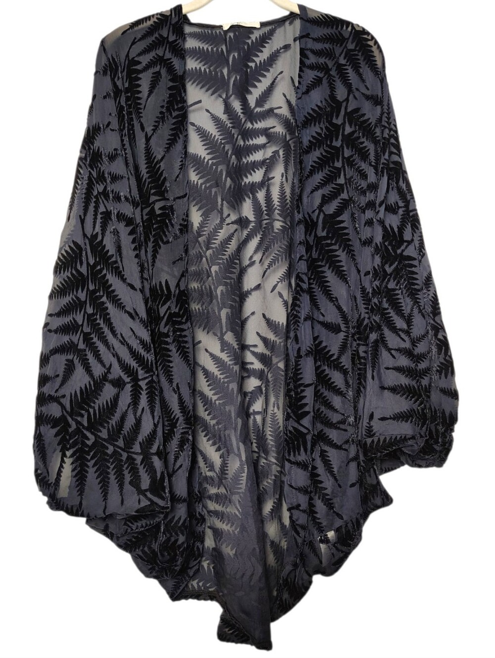 Anthropologie Floreat Fern Burnt Out Velvet Cocoon Kimono Cardigan OS
